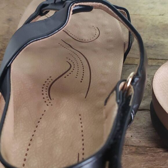 FUDYNMALC Womens Black Tan Slingback Orthotic Arch Support Comfort Sandals Sz 39 - Picture 7 of 7